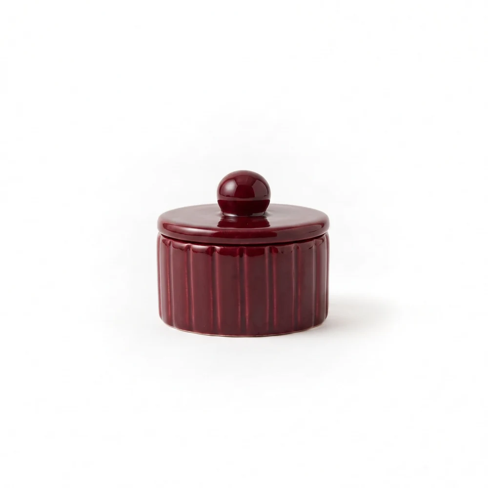 Boîte ronde gravée, Petit, coloris Grenadine