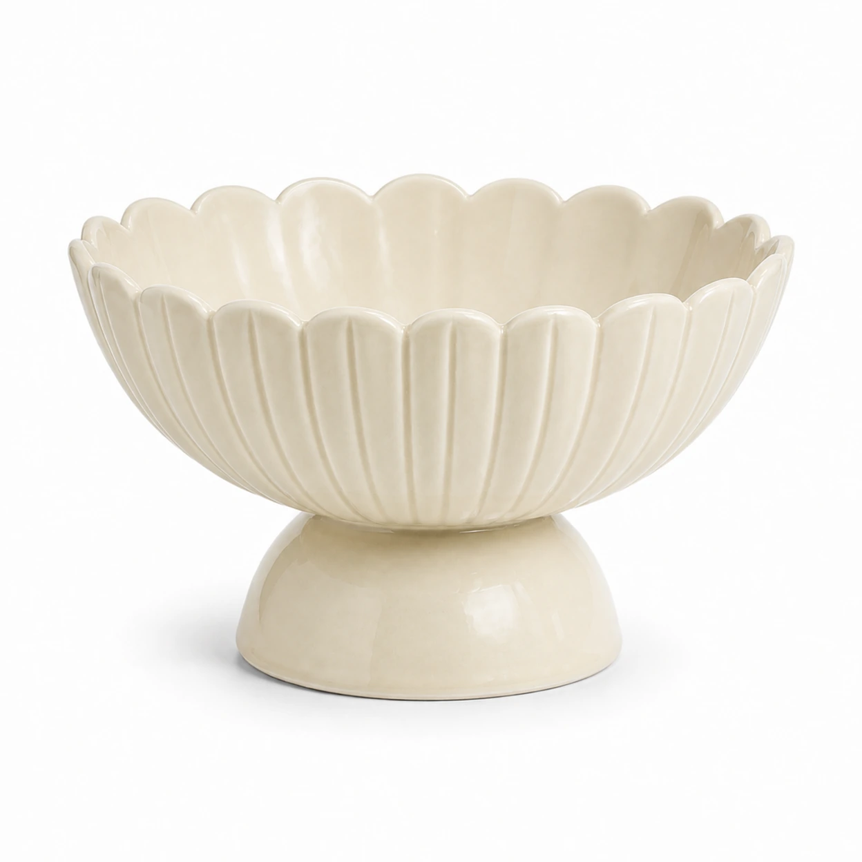 Coupe Blossom, motif fleur gravé, sur pied