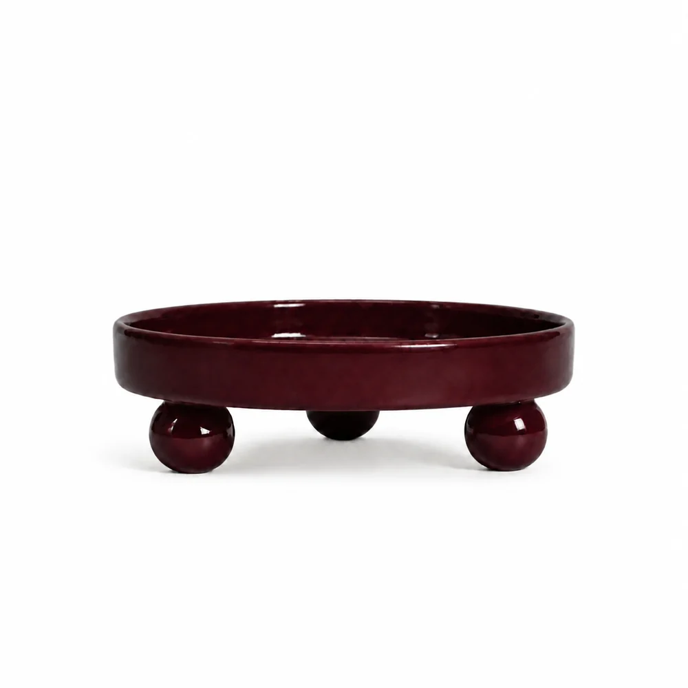 Plateau boules uni, coloris Grenadine