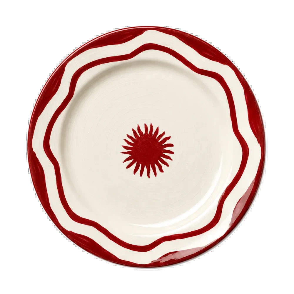 Grande assiette Dolce, motif Soleil, coloris Grenadine