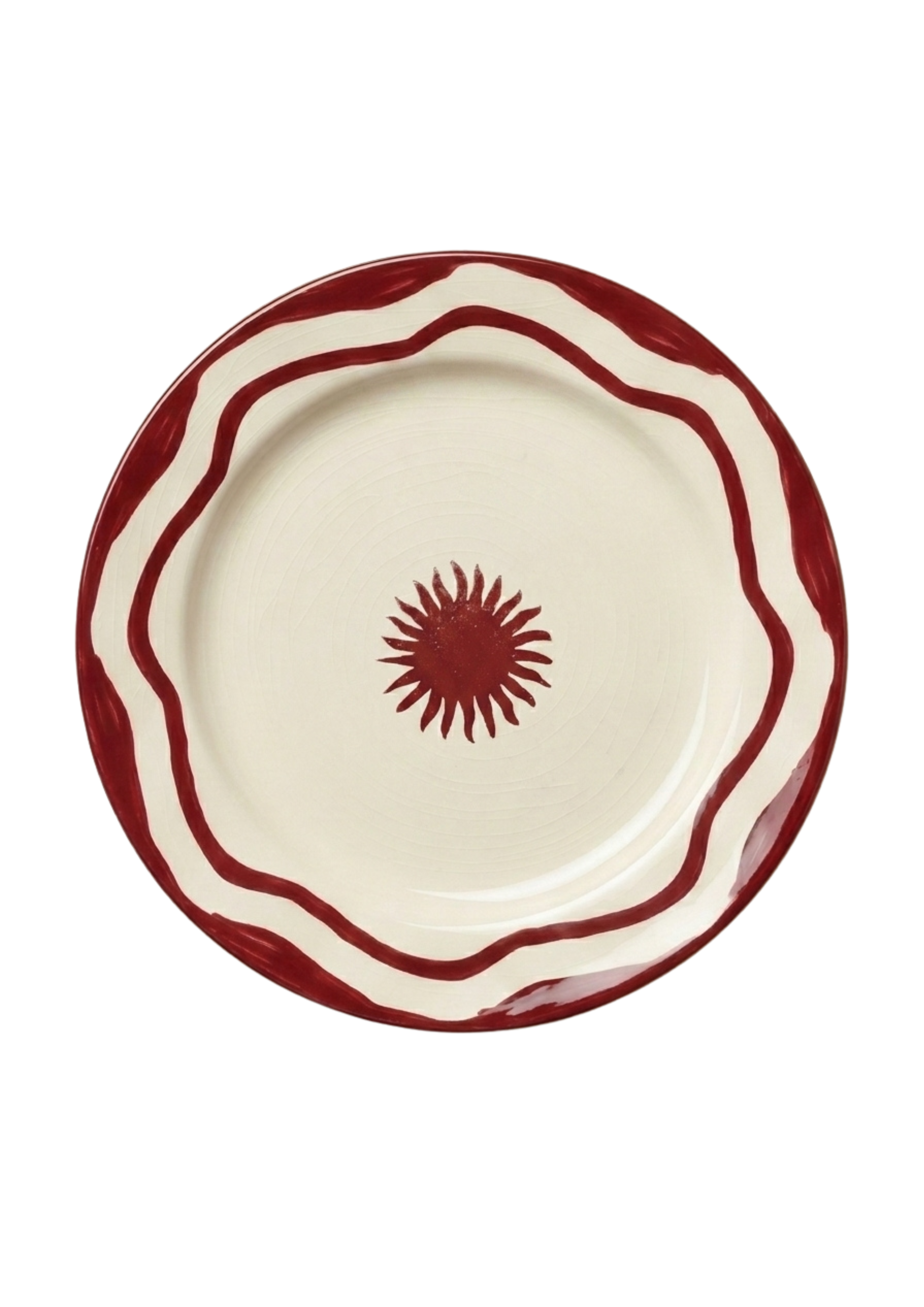 Grande assiette Dolce, motif Soleil, coloris Grenadine