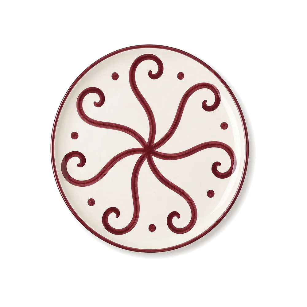 Assiette Polpo, Grand, coloris Grenadine