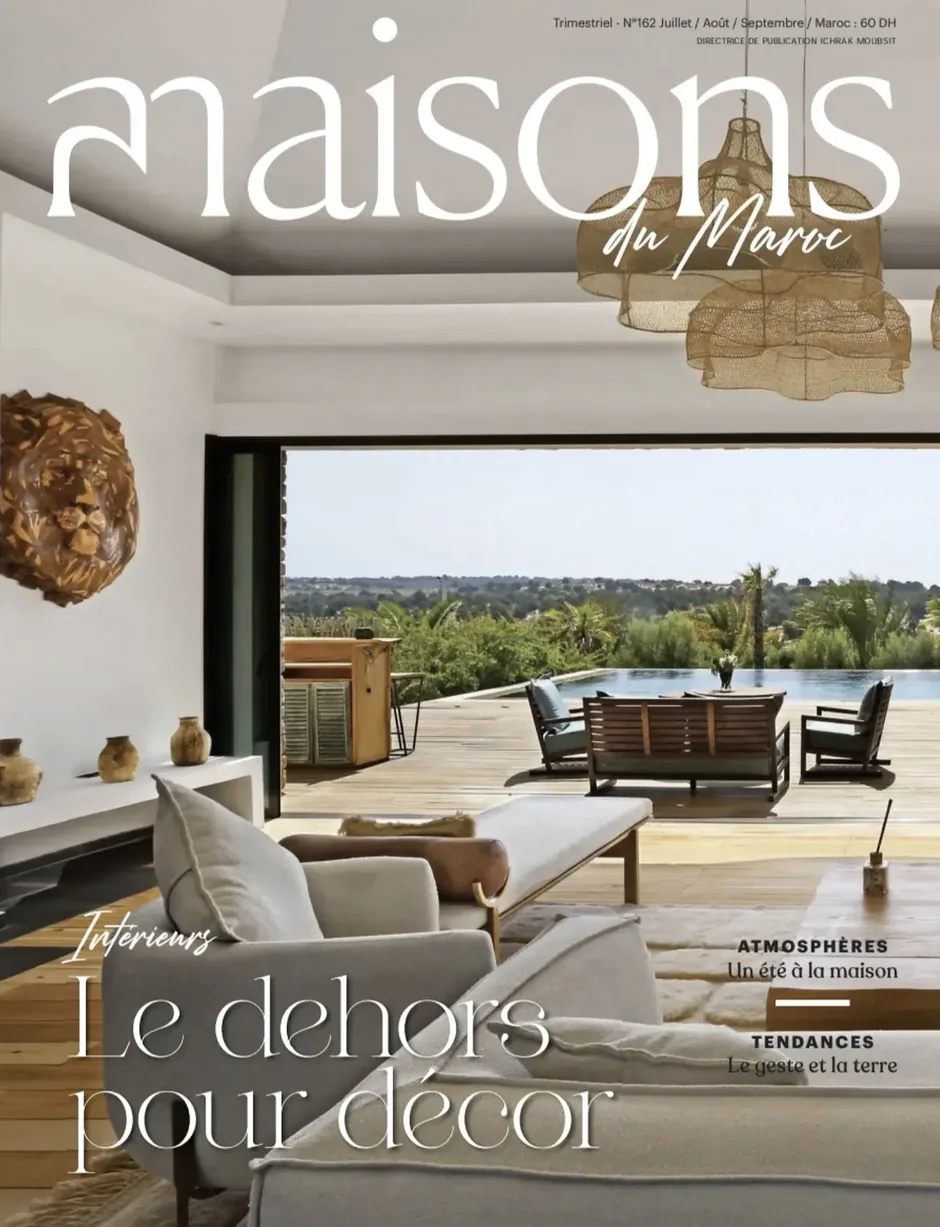 Couverture du numero 162 de Maisons du Maroc, Le dehors pour decor