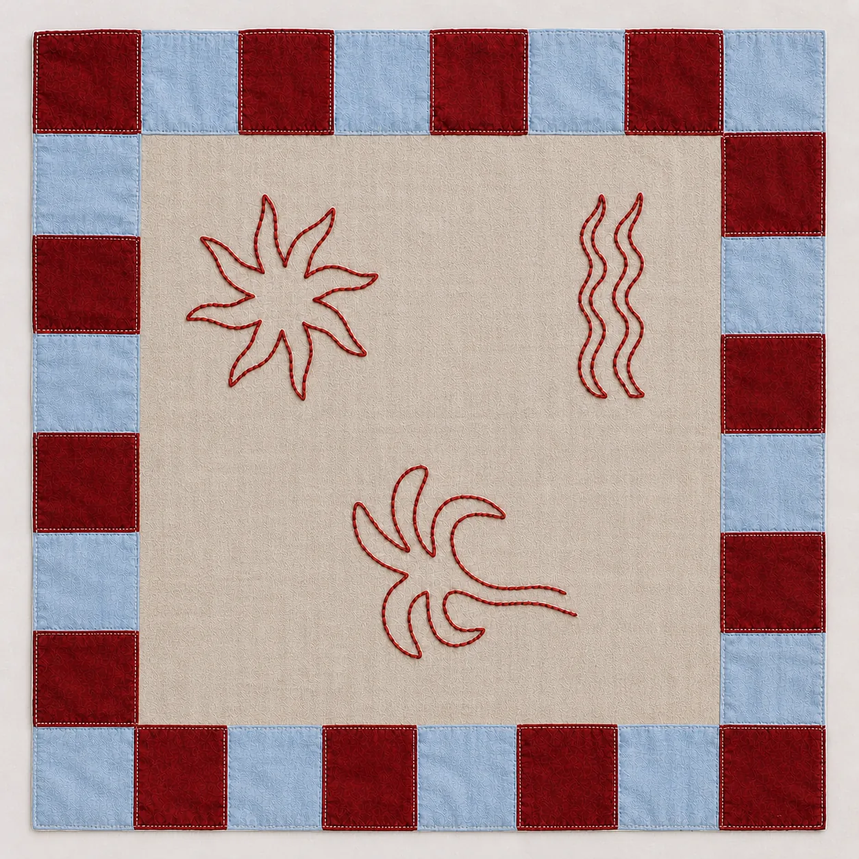 Nappe carrée Trame, calepinage Frise, coloris Vendange