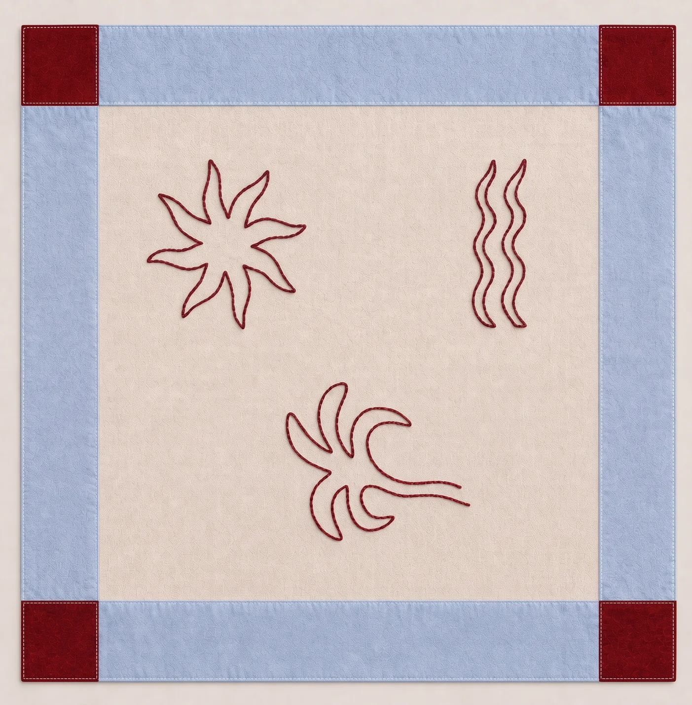 Nappe carrée Trame, calepinage Pointe, coloris Vendange